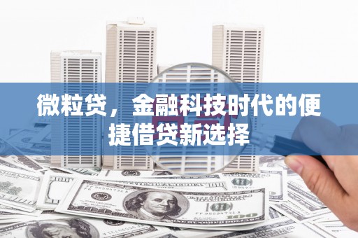 丹阳微粒贷，金融科技时代的便捷借贷新选择
